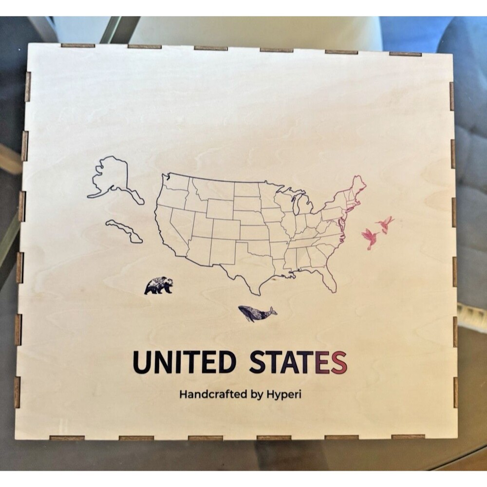 Hyperi 3D Wooden USA Map
